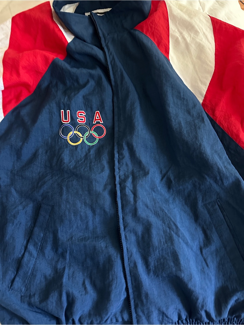 STARTER USA Olympic Navy Red White Windbreaker